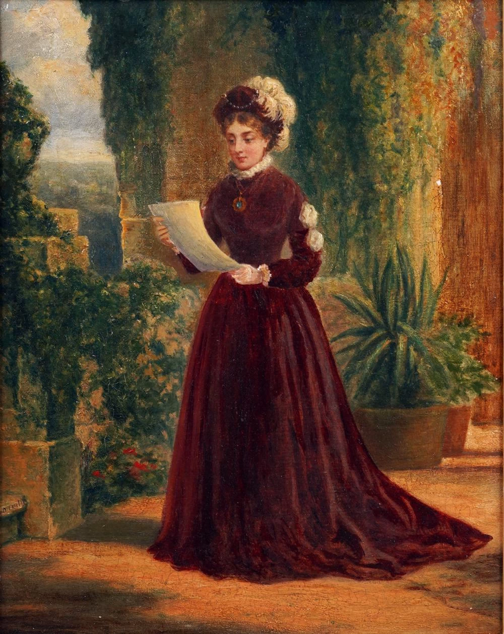 Scena di genere realista inglese antica